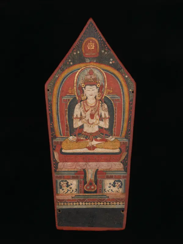 Panel from a Buddhist Ritual Crown Depicting Vairocana Wall Art by Unknown - High-Resolution Digital Print