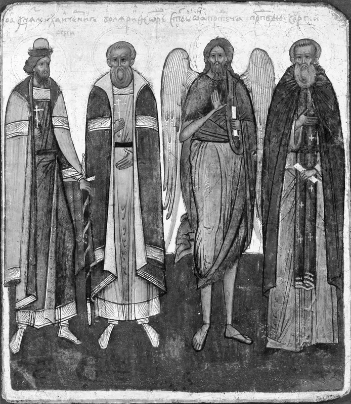 Panel from a Saints' Calendar (painted on both sides) Wall Art by Russian Painter - High-Resolution Digital Print