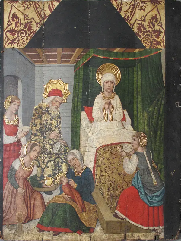 Panel with the Birth of St. John the Baptist from Retable Wall Art by Domingo Ram - High-Resolution Digital Print