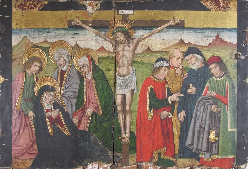 Panel with The Crucifixion from Retable Wall Art by Domingo Ram - High-Resolution Digital Print