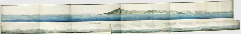 Panorama of the Bamboesberg range and the mountains to the south of it, seen from the west Wall Art by Unknown - High-Resolution Digital Print