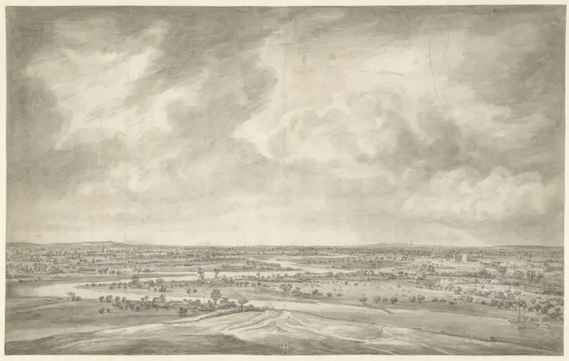 Panorama of the Lower Rhine, Looking East from the Heimenberg, near Rhenen Wall Art by Daniël Schellinks - High-Resolution Digital Print
