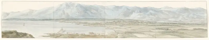 Panorama op Palermo met haven gezien vanaf de Monte Pellegrino Wall Art by Louis Ducros - High-Resolution Digital Print