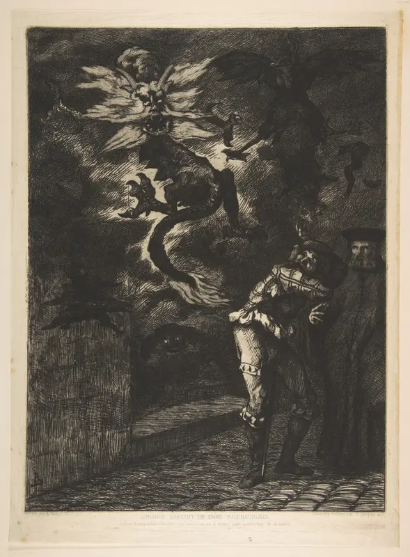 Panurge sortant de chez Raminagrobis Wall Art by Félix Bracquemond - High-Resolution Digital Print