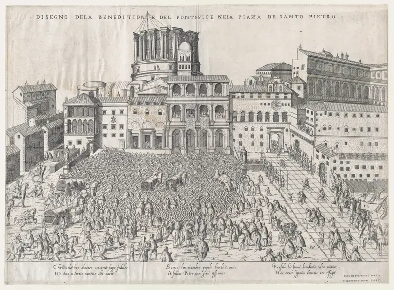Papal Benediction, from "Speculum Romanae Magnificentiae" Wall Art by Giovanni Ambrogio Brambilla - High-Resolution Digital Print