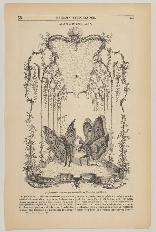 Papillonneries Humains, from "Le Magasin Pittoresque" Wall Art by Augustin de Saint-Aubin - High-Resolution Digital Print