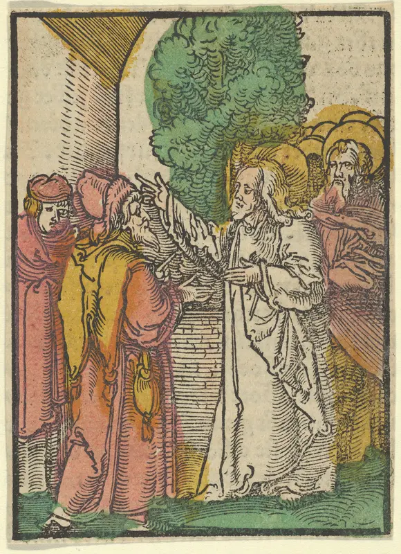 Parable of the Pharisees and the Tax-Collector, from Das Plenarium Wall Art by Hans Schäufelein - High-Resolution Digital Print