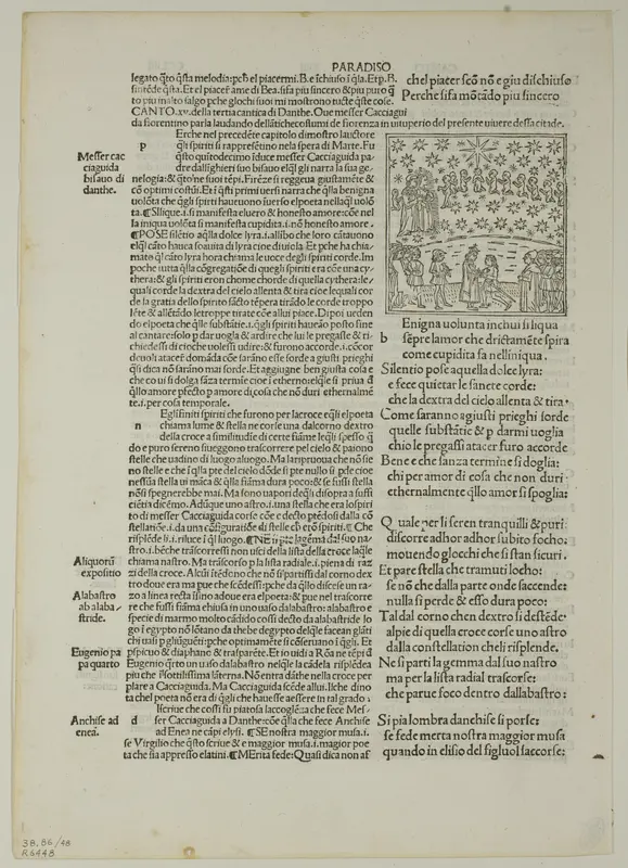 Paradise: Canto XV (Fifth Heaven, Sphere of Mars) from Divina Commedia (Divine Comedy), Plate 48 from Woodcuts from Books of the 15th Century Wall Art by Unknown artist - High-Resolution Digital Print