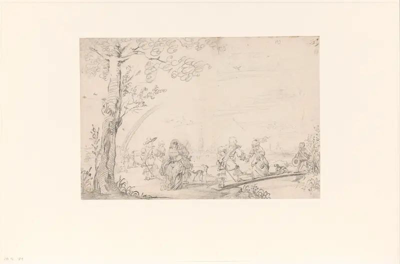 Paren in een landschap buiten Zwolle Wall Art by Gesina ter Borch - High-Resolution Digital Print
