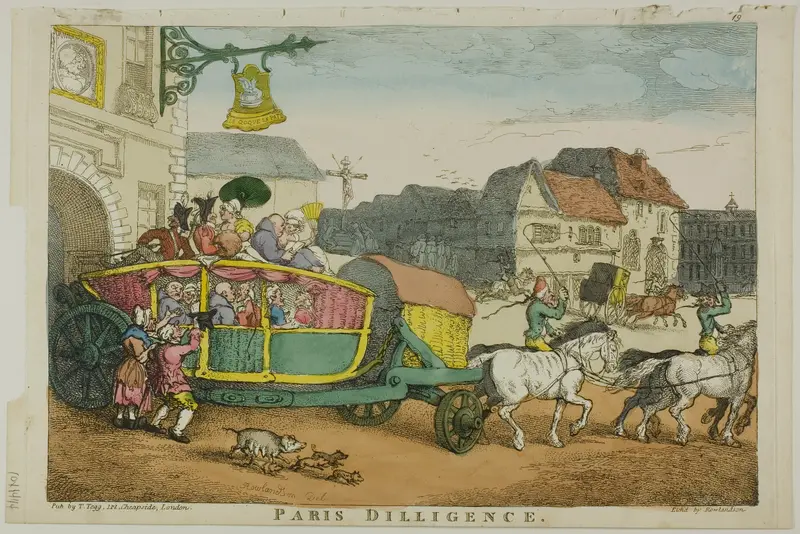 Paris Diligence Wall Art by Thomas Rowlandson - High-Resolution Digital Print