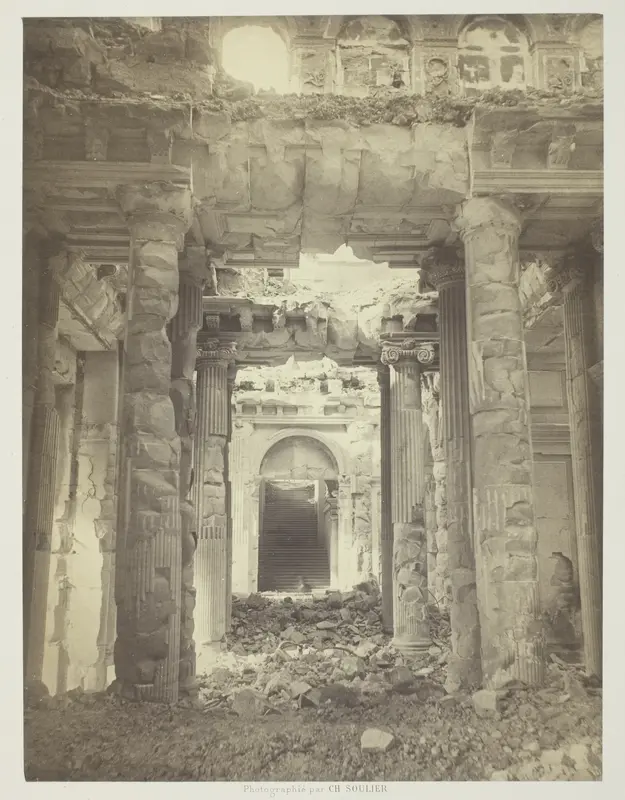 Paris Fire (The Grand Staircase Entrance), from the series "Paris Incendié" Wall Art by Charles Soulier - High-Resolution Digital Print