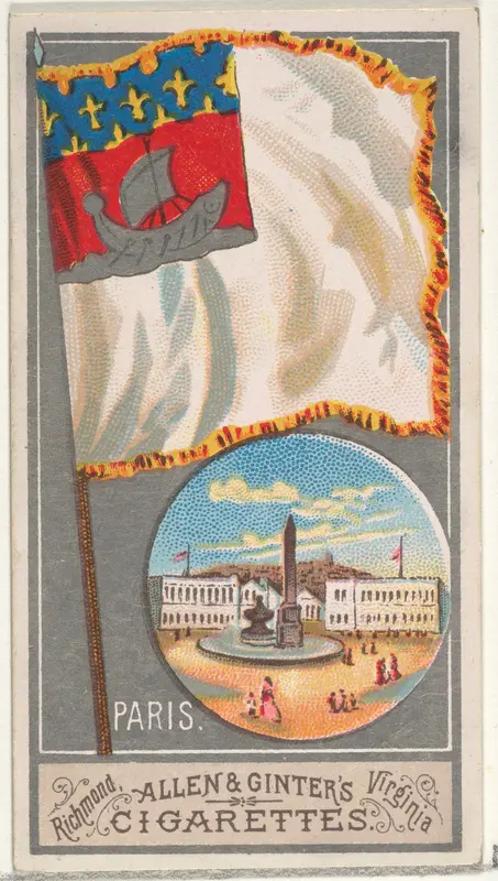 Paris, from the City Flags series (N6) for Allen & Ginter Cigarettes Brands Wall Art by Allen & Ginter - High-Resolution Digital Print