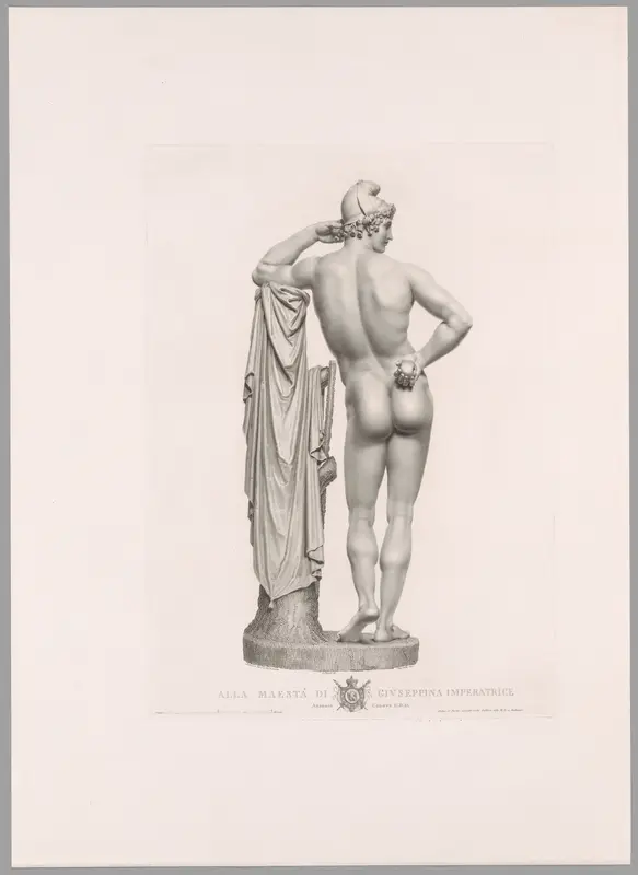 Paris Leaning on Tree Stump, Back View, from Oeuvre de Canova Wall Art by Antonio Canova - High-Resolution Digital Print