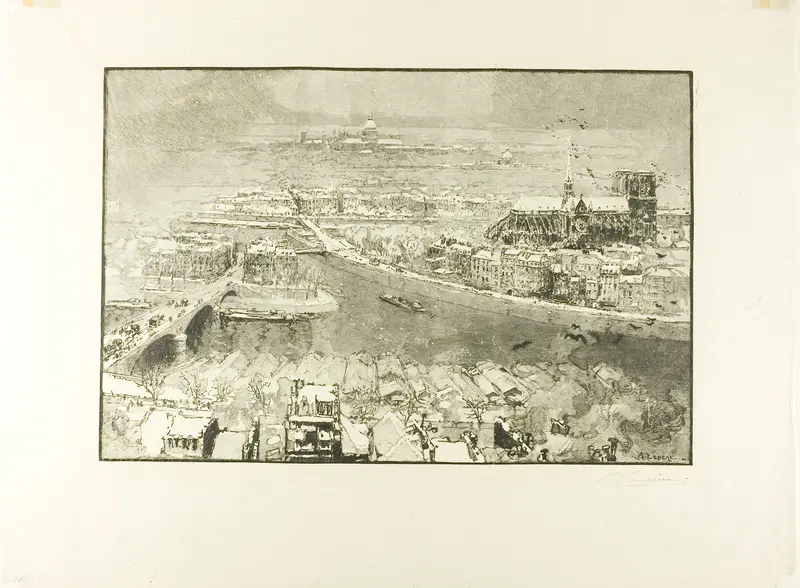 Paris Under Snow, Viewed from the Tower of Saint-Gervais