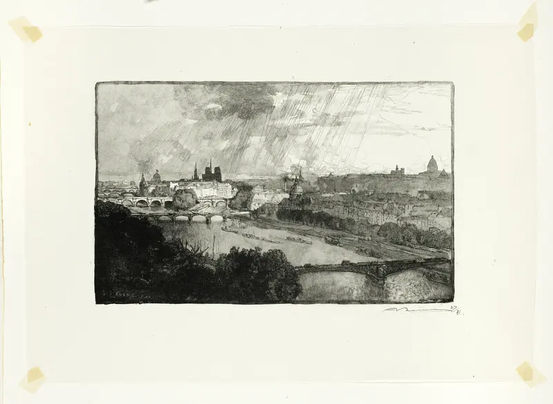 Paris, Viewed from the Pavillon de Flore, plate eleven from Le Long de la Seine et des Boulevards
