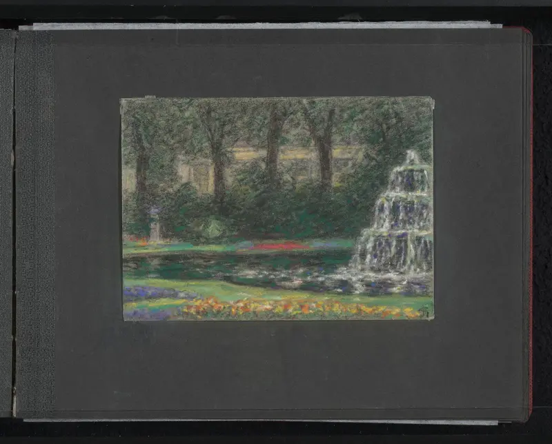 Park met vijver met fontein Wall Art by Unknown - High-Resolution Digital Print