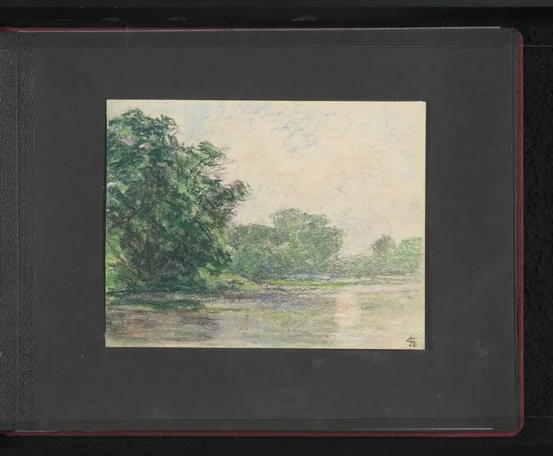 Park met vijver van Slot Biebrich te Wiesbaden Wall Art by Unknown - High-Resolution Digital Print