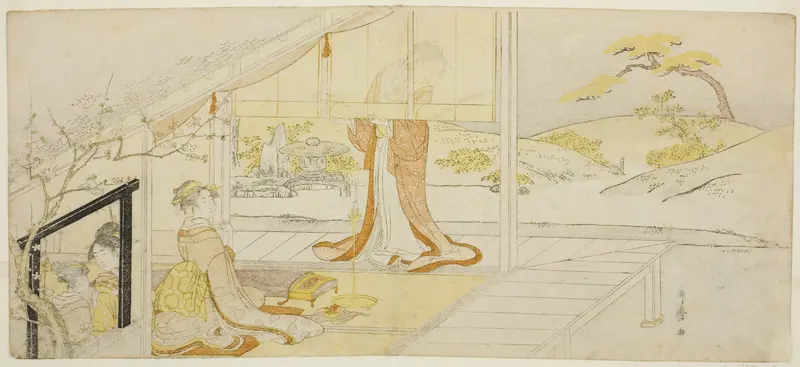 Parody of a scene from "The Pillow Book" Wall Art by Kitagawa Utamaro - High-Resolution Digital Print