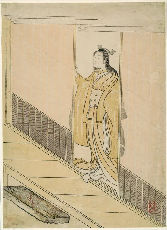 Parody of Kawachi-goe from "Tales of Ise" Wall Art by Suzuki Harunobu - High-Resolution Digital Print