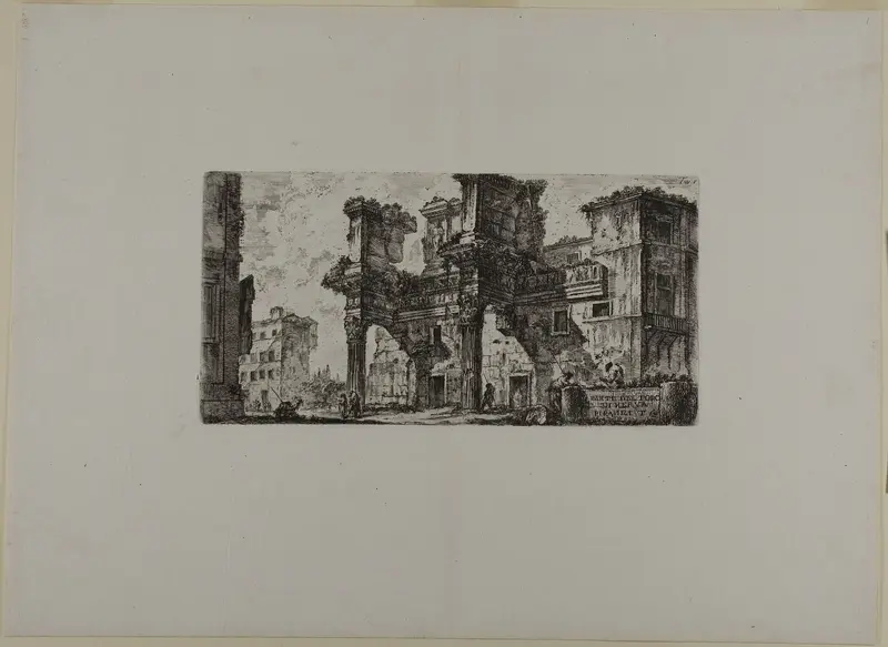 Part of the Forum of Nerva, plate five from Some Views of Triumphal Arches and other monuments Wall Art by Giovanni Battista Piranesi - High-Resolution Digital Print