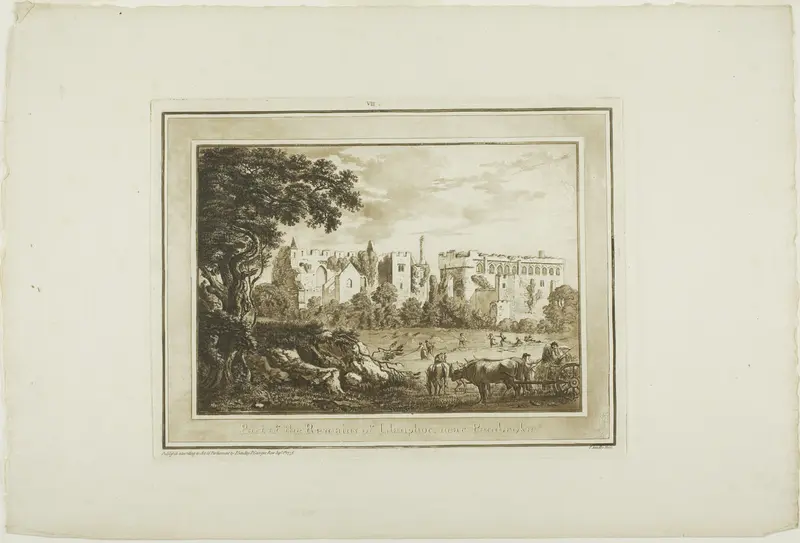 Part of the Remains of Llanphor, near Pembroke, plate seven from Twelve Views in South Wales Wall Art by Paul Sandby - High-Resolution Digital Print