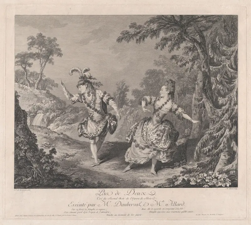 Pas de Deux, Tiré du Second Acte de l'Opera de Sylvie: Exécuté par Mr. Dauberval & Mlle. Allard Wall Art by Jean-Baptiste Tilliard - High-Resolution Digital Print
