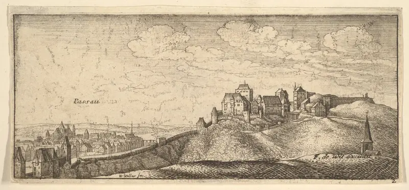 Passau, from "German Views" Wall Art by Wenceslaus Hollar - High-Resolution Digital Print