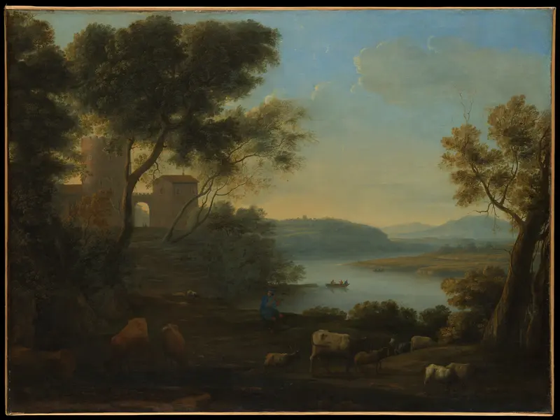 Pastoral Landscape: The Roman Campagna Wall Art by Claude Lorrain (Claude Gellée) - High-Resolution Digital Print