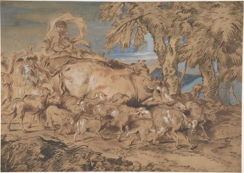 Pastoral Scene: Nomads with Sheep and Cattle