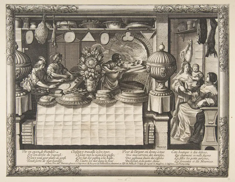Pastry Shop, from "Trades" (Les Métiers) Wall Art by Abraham Bosse - High-Resolution Digital Print