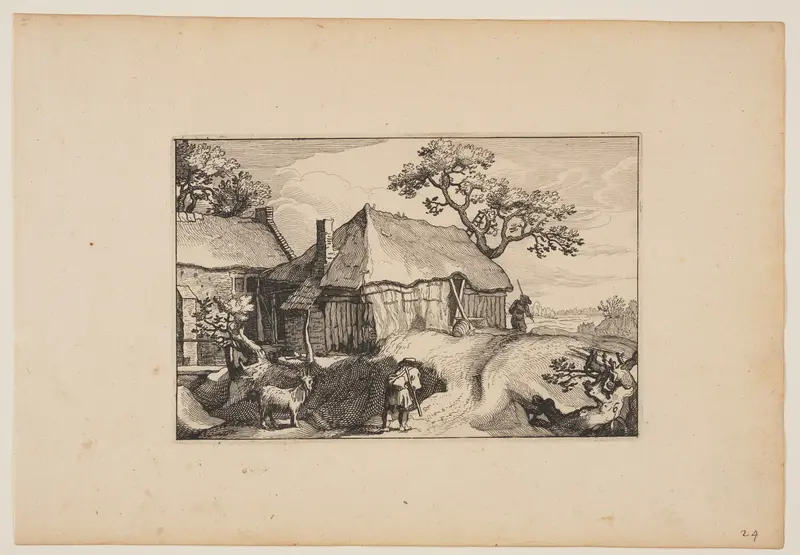 Path Along a Barn, from Landscapes (Verscheyden aerdige Lanthuysen...)
