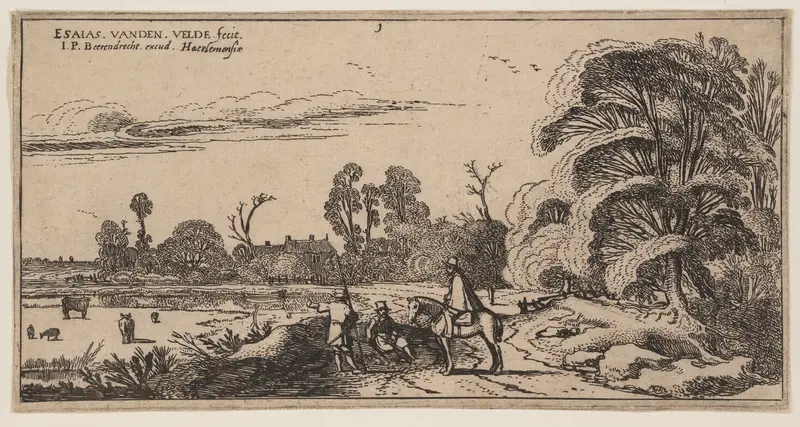 Path to the Right of a Field, from Landscapes Wall Art by Esaias van den Velde, I - High-Resolution Digital Print