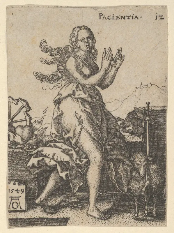 Patience, from "Virtues and Vices" Wall Art by Heinrich Aldegrever - High-Resolution Digital Print