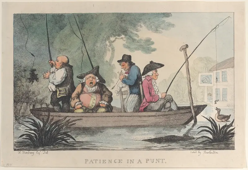 Patience in a Punt Wall Art by Thomas Rowlandson - High-Resolution Digital Print