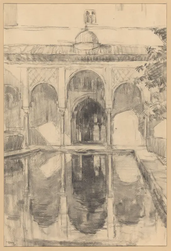 Patio de los Arrayanes in het Alhambra te Granada Wall Art by Unknown - High-Resolution Digital Print