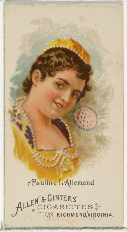Pauline L'Allemand, from World's Beauties, Series 1 (N26) for Allen & Ginter Cigarettes Wall Art by Allen & Ginter - High-Resolution Digital Print