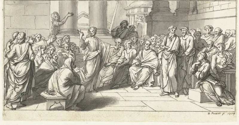 Paulus predikt te Athene Wall Art by Bernard Picart - High-Resolution Digital Print