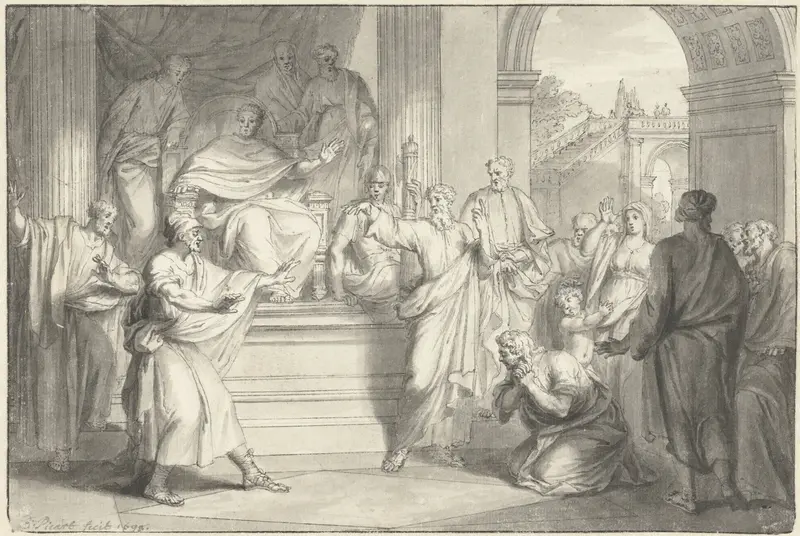 Paulus slaat de tovenaar Elymas met blindheid Wall Art by Bernard Picart - High-Resolution Digital Print