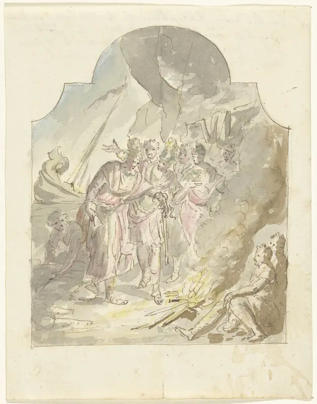 Paulus wordt door een adder gebeten Wall Art by Elias van Nijmegen - High-Resolution Digital Print