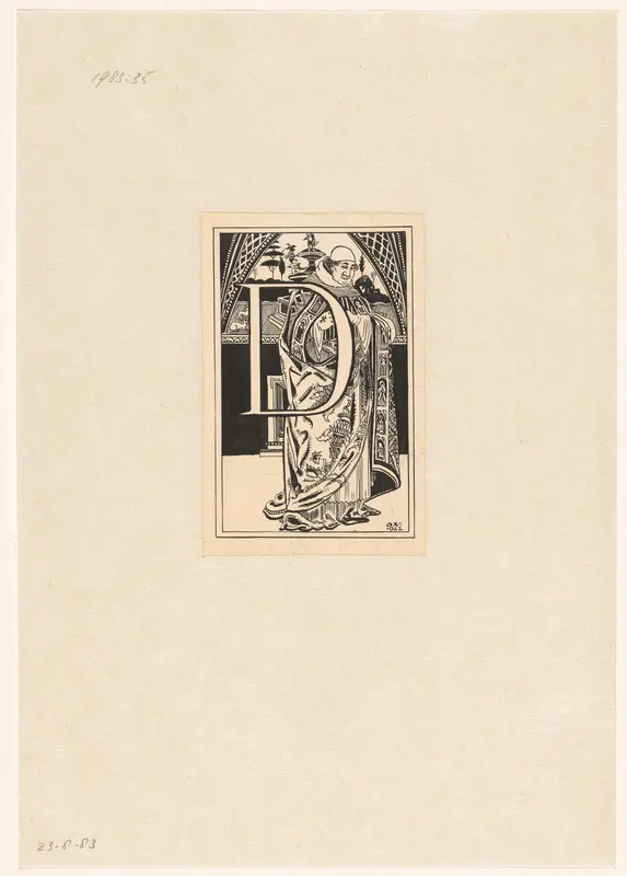 Paus bij de letter D Wall Art by Unknown - High-Resolution Digital Print
