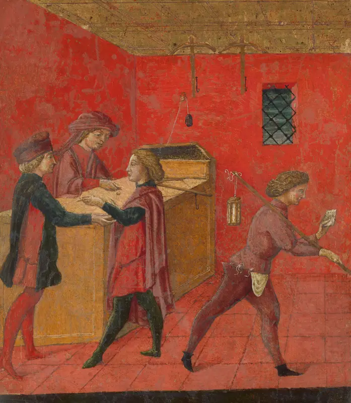 Payment of Salaries to the Night Watchmen in the Camera del Comune of Siena Wall Art by anonymous - High-Resolution Digital Print