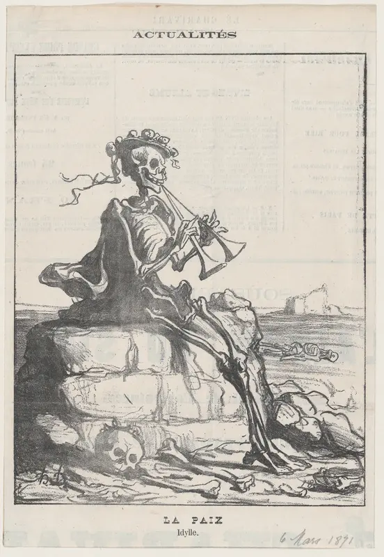 Peace, an idyll, from 'News of the day,' published in Le Charivari, March 6, 1871 Wall Art by Honoré Daumier - High-Resolution Digital Print