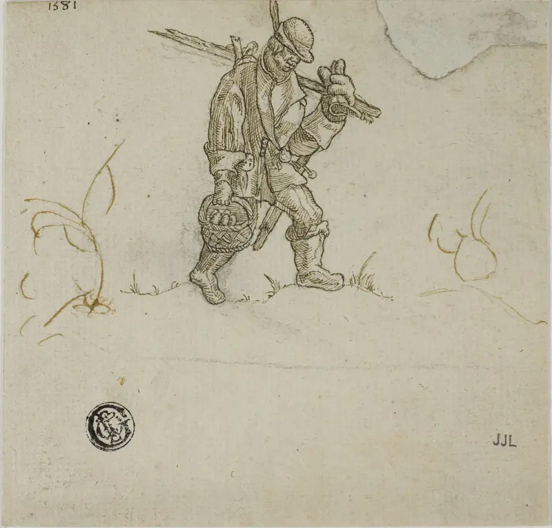 Peasant Carrying Bucket