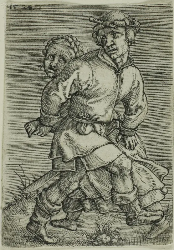 Peasant Couple Dancing Wall Art by Barthel Beham - High-Resolution Digital Print
