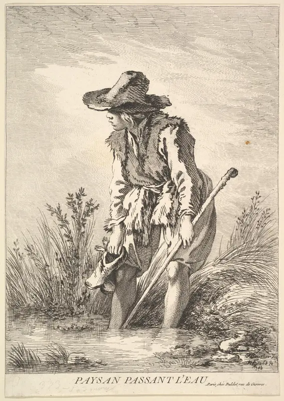 Peasant Crossing Water Wall Art by William Wynne Ryland - High-Resolution Digital Print