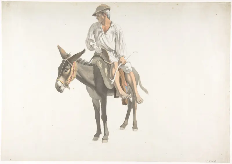 Peasant on a Donkey Wall Art by Giovanni Battista ("Titta") Lusieri - High-Resolution Digital Print