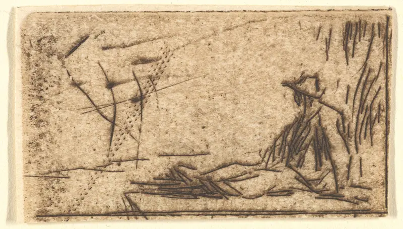 Peasant Seated on the Ground Wall Art by Jean-François Millet - High-Resolution Digital Print