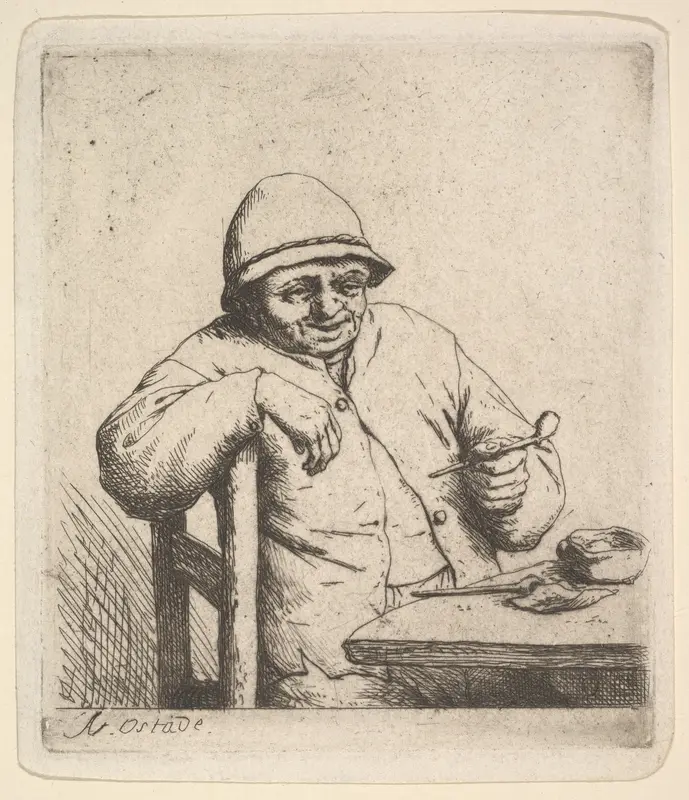 Peasant with a Pipe Wall Art by Adriaen van Ostade - High-Resolution Digital Print