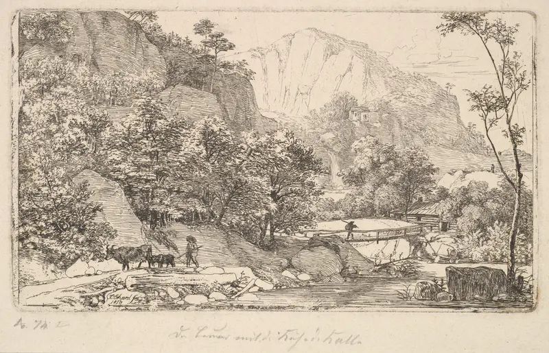 Peasant with Cow and Calf, in the Unterberg near the Berchtesgaden Wall Art by Johann Christoph Erhard - High-Resolution Digital Print