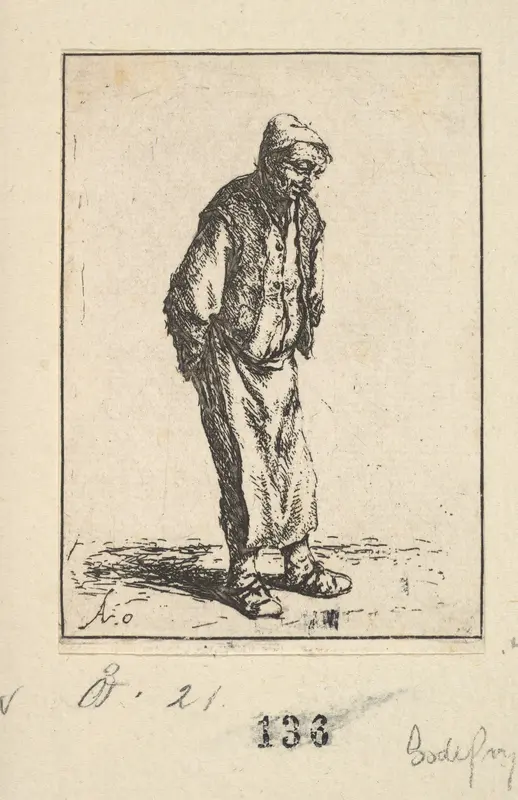 Peasant with Hands Behind his Back Wall Art by Adriaen van Ostade - High-Resolution Digital Print